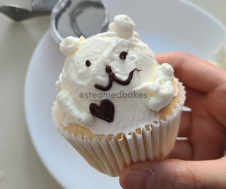 bear chiffon cupcake