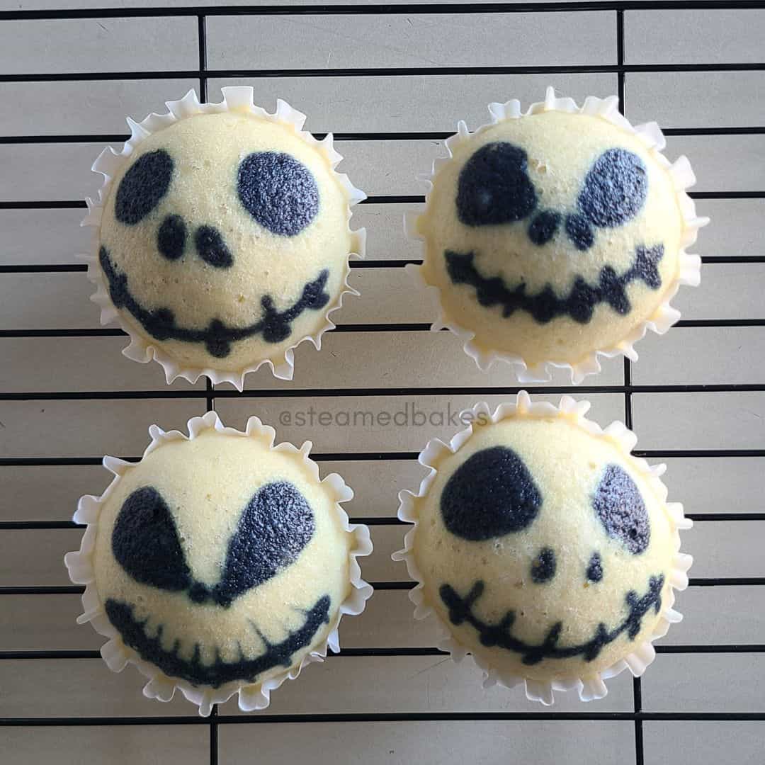 Steamed Cupcakes – Jack Skellington Edition